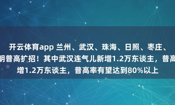 开云体育app 兰州、武汉、珠海、日照、枣庄、青岛、成都等多地说明普高扩招！其中武汉连气儿新增1.2万东谈主，普高率有望达到80%以上