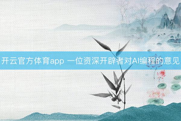 开云官方体育app 一位资深开辟者对AI编程的意见